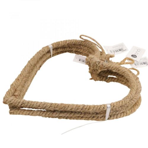 Floristik24 Boho stil, hjerte metal ring dekorativt ring jute bånd B23cm 4 stk