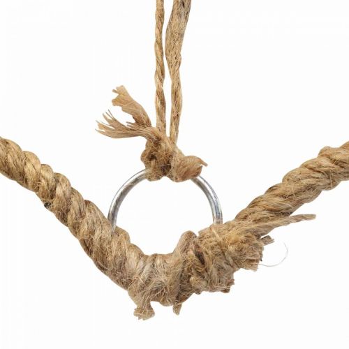 Floristik24 Boho stil, hjerte metal ring dekorativt ring jute bånd B33cm 3 stk