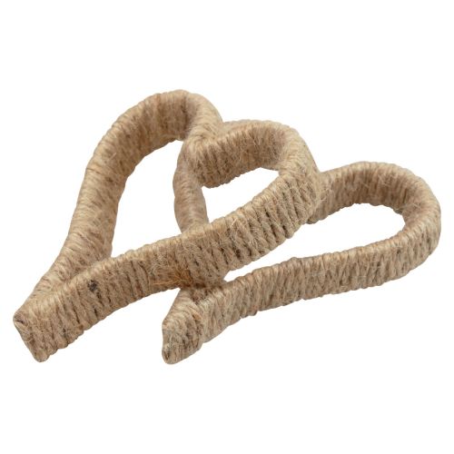 Floristik24 Boho stil hjerte metal ring dekorativ ring jute bånd 11cm 6 stk