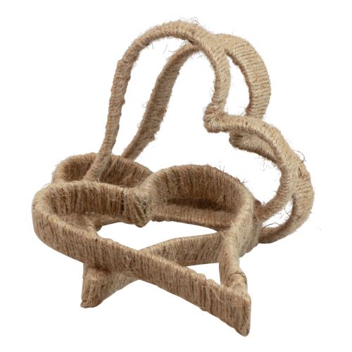 Floristik24 Boho stil, hjerte metal ring dekorative ring jute bånd 20cm 4 stk