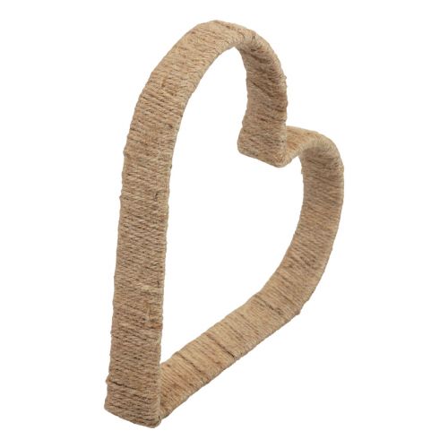 Artikel Boho stil, hjerte metal ring dekorativt ring jute bånd 30cm
