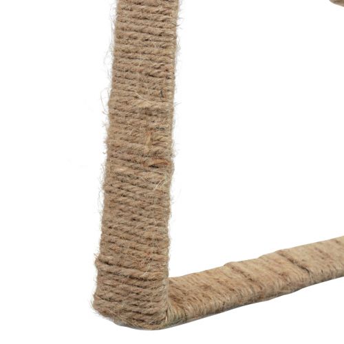 Artikel Boho stil, hjerte metal ring dekorativt ring jute bånd 30cm
