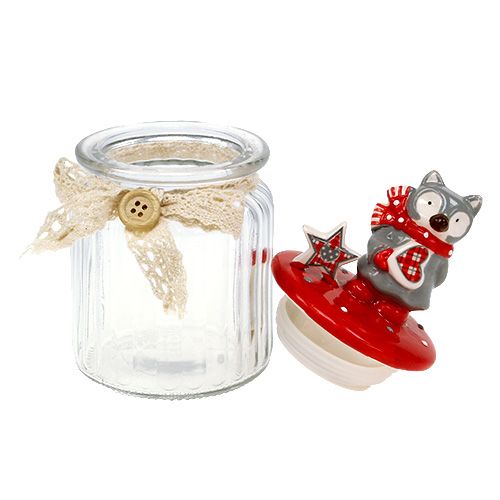 Floristik24 Candy jar med låg Fuchs Ø7,5cm H16cm
