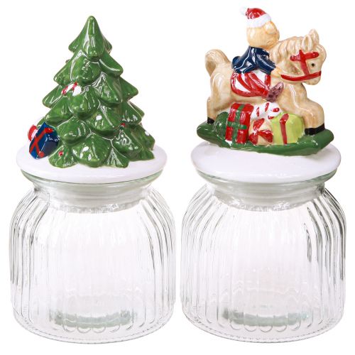 Artikel Slikkrukke med låg julebonboniere H20cm 2stk