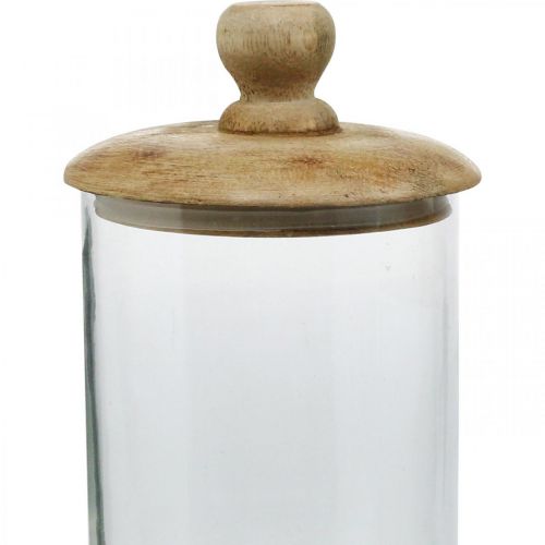 Floristik24 Glaskrukke med låg, bonboniere, glaskrukke naturlig farve, klar Ø11cm H19cm 2stk