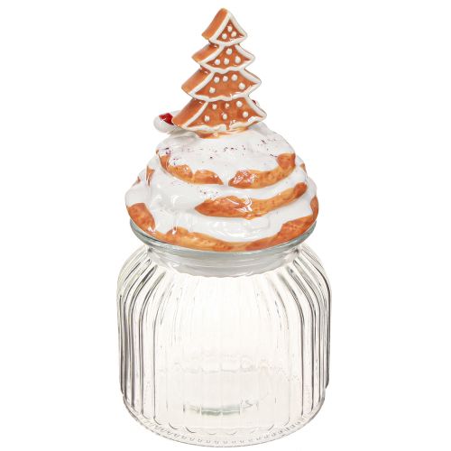 Artikel Julebonbonniere glas, gran kagedåse Ø11cm H21cm