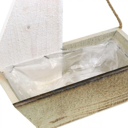 Floristik24 Dekorativt skib, maritim trædekoration, sejlbåd til plantning hvid, naturlig H37cm L25,5cm