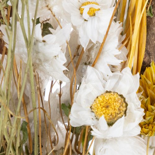 Artikel Tørret blomsterbuket med roser lavet af Sola-træ. Elegant buket til naturlig boligdekoration. 50 cm.