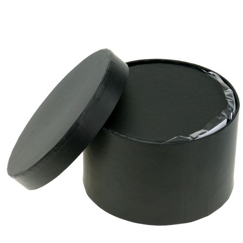 Floristik24 Flowerbox rund sort Ø14cm - 16cm 2stk