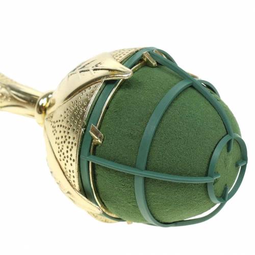 Brudebuketholder elegant guldblomstret skum 2 stk