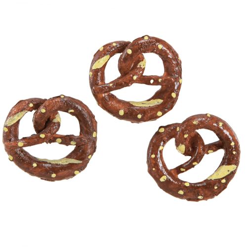 Artikel Kringlepynt drys dekoration brun mini kunstkringler 4cm 6 stk