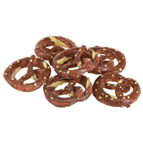 Artikel Kringlepynt drys dekoration brun mini kunstkringler 4cm 6 stk