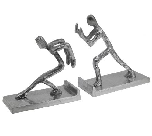 Bogstøtte figurer bogholder metal H15/18cm sæt med 2