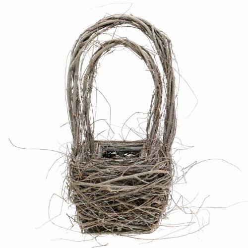 Floristik24 Dekorativ kurvkurv med naturligt H36.5cm H45cm sæt af 2