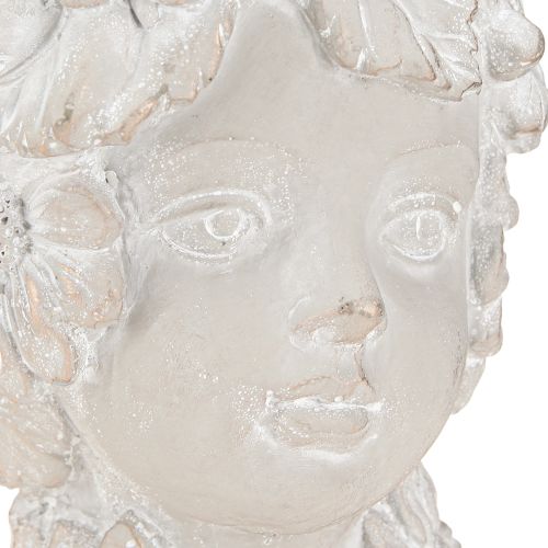 Artikel Buste lavet af støbt sten skulptur kvinde planter antik H21,5cm