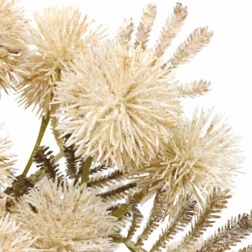Floristik24 Artificial Thistle Cream Drylook Globe Thistle 33cm 3stk