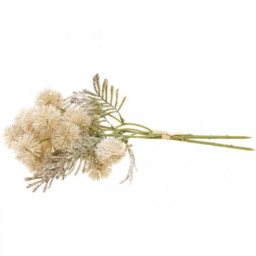 Floristik24 Artificial Thistle Cream Drylook Globe Thistle 33cm 3stk