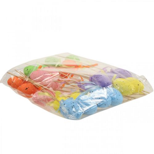 Floristik24 Farverige påskeæg plast plantepropper H6cm 24stk