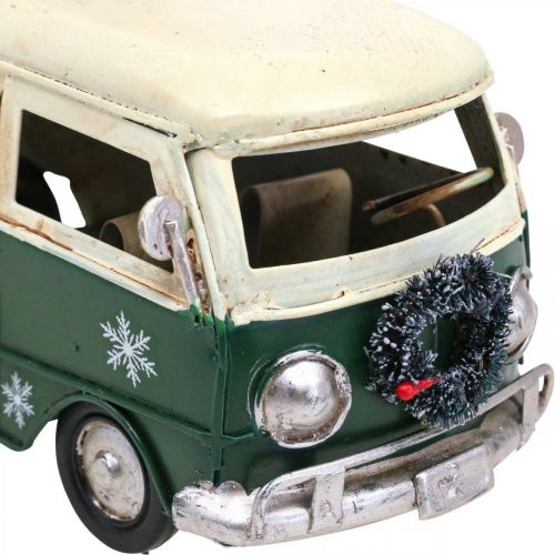 Floristik24 Julepynt bil Julebus vintage bus grøn 17cm