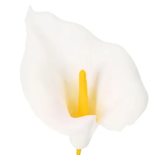 Kunstig calla med gul støvdrager, dekorative blomster, 35 cm, 10 stk. | Floristik24.dk