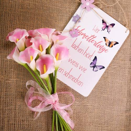 Floristik24 Calla dekorative blomst pink 57cm 12stk