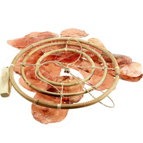 Artikel Capiz vindklokke orange klokkespil træ maritim 90cm