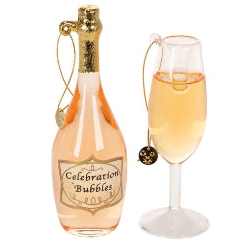 Juletræspyntsæt, champagneglas
