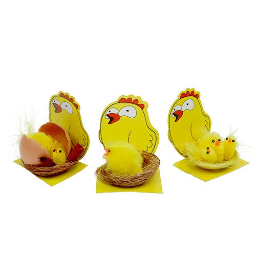 Chenille Chicks i Rede Mix Ø 5,5cm 3stk