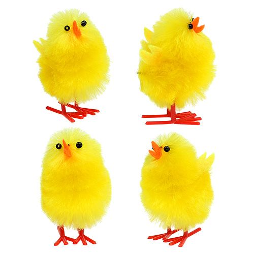 Floristik24 Chenille chick 5 cm gul 10stk