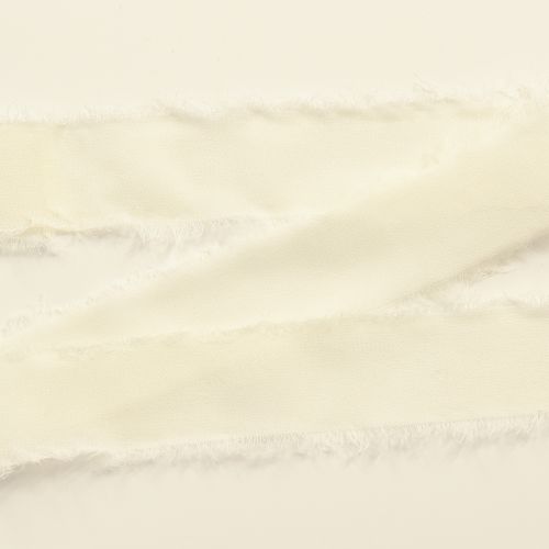 Artikel Chiffonbånd cremefarvet stofbånd med frynser 40mm 15m