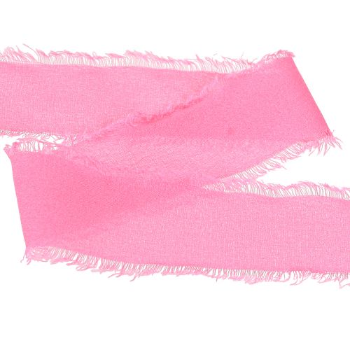 Artikel Chiffonbånd pink neon stofbånd med frynser 40mm 15m
