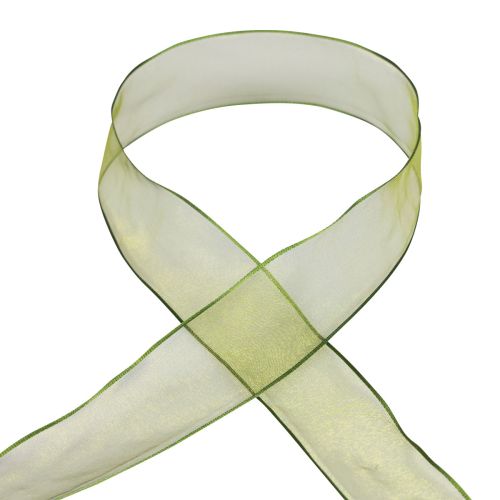 Artikel Chiffon bånd organza bånd dekorationsbånd organza grøn 40mm 20m
