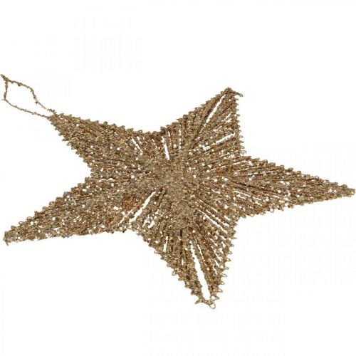 Artikel Juletræspynt, adventspynt, stjernevedhæng Gylden B25,5cm 4stk