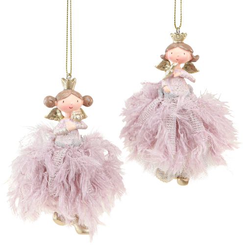 Floristik24 Juletræspynt engle dekoration prinsesse pink 11cm 4stk
