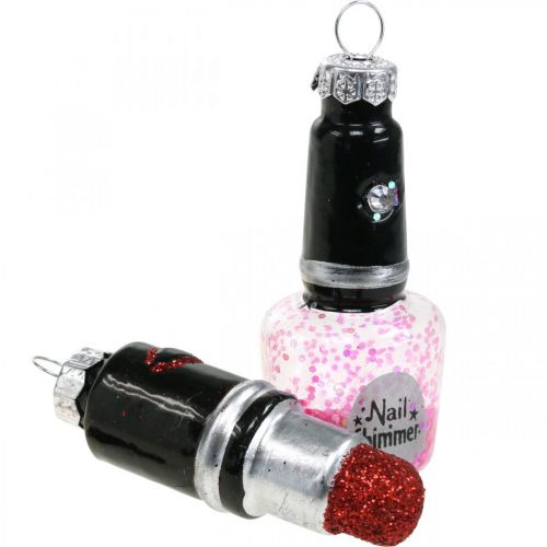 Floristik24 Juletræsdekoration Beauty & Glamour, glasvedhæng kosmetikmix H5,5–7cm ægte glas 6 stk.