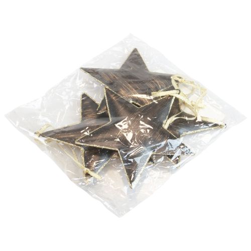 Artikel Juletræspynt dekorativ stjerne metal sort guld Ø11cm 4 stk
