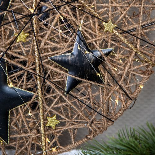 Artikel Juletræspynt dekorativ stjerne metal sort guld Ø11cm 4 stk