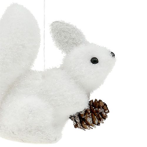 Artikel Juletrædekorationer egern hvid 7cm 6stk