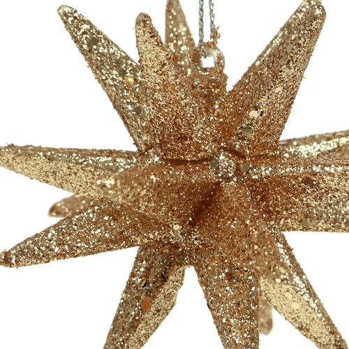 Artikel Juletræspynt glitterstjerner 7,5 cm 8stk guld