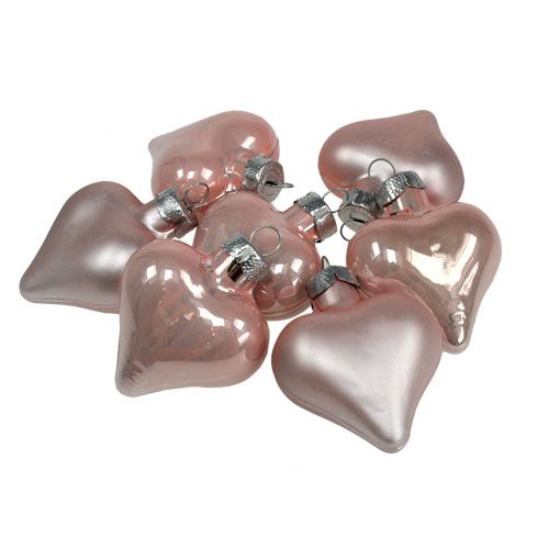 Floristik24 Mini glashjerter pink 4cm 12 stk