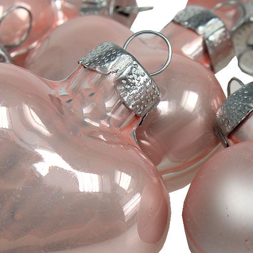 Artikel Mini glashjerter pink 4cm 12 stk