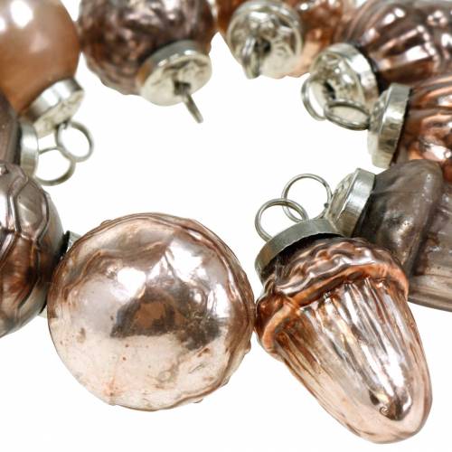 Floristik24 Mini-juledekoration mix 4,5 cm kobber assorteret ægte glas 10 stk