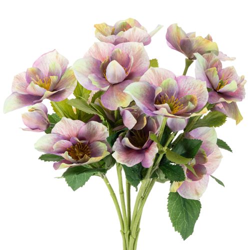Kunstig julerosebuket med lilla blomster, 35 cm, 6 stk. købe | Floristik24.dk