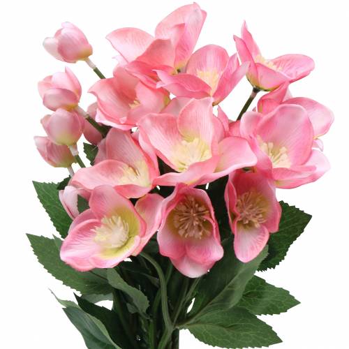 Buket juleroser pink 29cm 4 stk