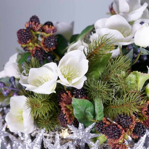 Julerosenbuket 39 cm creme