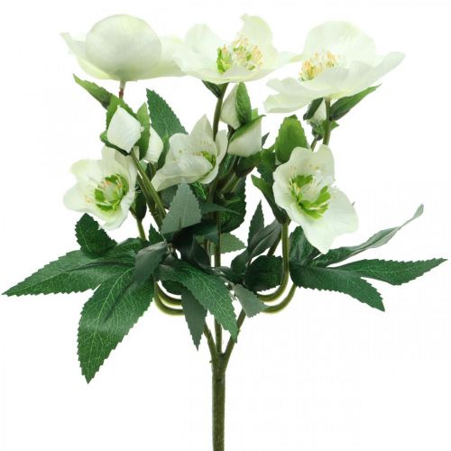 Floristik24 Juleroser hvid dekorativ buket kunstige blomster julearrangement 27cm