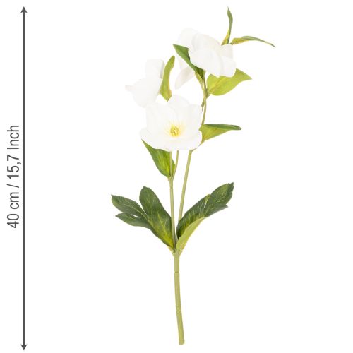 Julerose kunstig blomst hvid dekorativ kunstig blomsterbuket, 40 cm, 4 stk. | Floristik24.dk