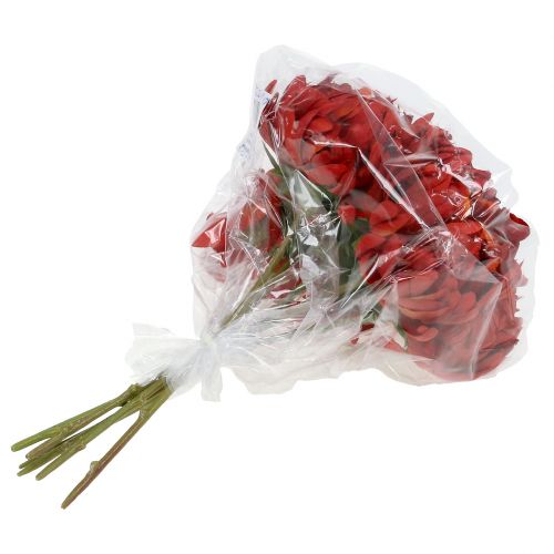 Artikel Krysantemum buket vermilion rød 28cm 6 stk