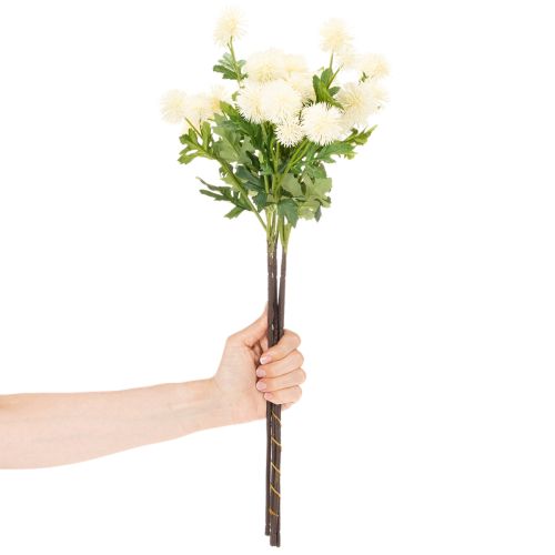 Kunstig krysantemumblomst, cremehvid buket, dekorativ gren, stor 56 cm, 4 stk. | Floristik24.dk