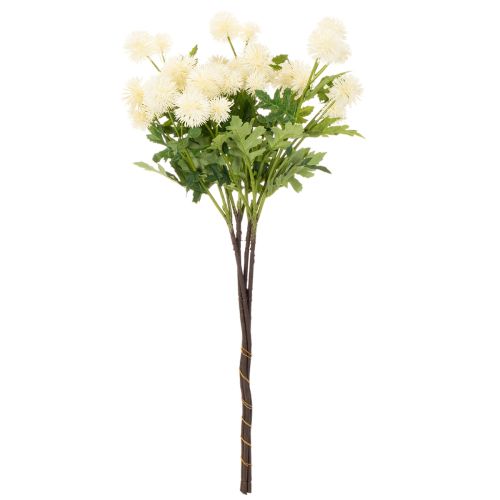 Kunstig krysantemumblomst, cremehvid buket, dekorativ gren, stor 56 cm, 4 stk. | Floristik24.dk
